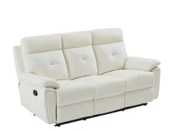 3- + 2-Zits-Relaxbank Van Wit Leer Vineta