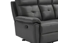3- En 2-Zits-Relaxbank Van Grijs Leer Vineta