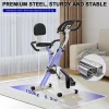 3 In 1 Opvouwbare Hometrainer, Magnetische X-Bike Ligfiets Fitness Bike Met 8-Level Verstelbare Weerstand Voor Home Gym Workout