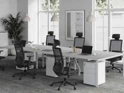 6 Persoons Bureau Bank - Wit - L120 Cm - Downtown