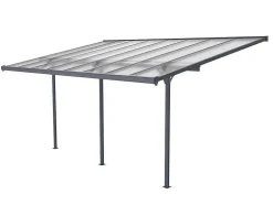 Aanleunende Pergola In Aluminium 15,1M Antraciet Alvaro - L497Xd305Xh240/285 Cm