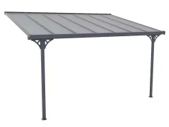 Aanleunende Pergola In Aluminium 13,2M Antraciet Alvaro - L436Xd305Xh240/285 Cm