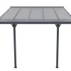 Aanleunende Pergola In Aluminium 9,5M Antraciet Alvaro - L314Xd305Xh240/285 Cm