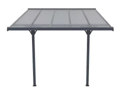 Aanleunende Pergola In Aluminium 9,5M Antraciet Alvaro - L314Xd305Xh240/285 Cm