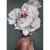 Afdrukken Op Canvas Vrouw En Bloemen 02, Roze, Wit, Blauw, 50X3X70 Cm, Epikasa