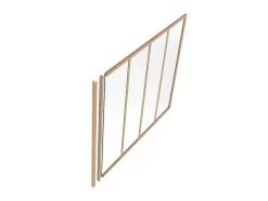 Afsluitlat Voor Glazen Binnenraam In Aluminium Met Poedercoating - H130 Cm - Lichte Houtlook - Bayview