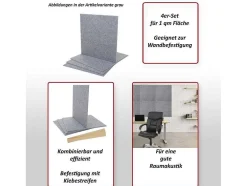 Akoestisch Wandpaneel Mcw-L52 (Set Van 4), Blauw