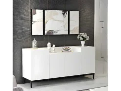 Annalisa Multifunctioneel Kabinet, Wit, Zwart, 160X42X75 Cm, Epikasa