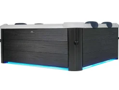 Antracietgrijze Halfharde Spa Met 6 Plaatsen Met Ledverlichting En Accessoires - 128 Stralen - L160 X B160 X H65 Cm - Napuka Van Mspa
