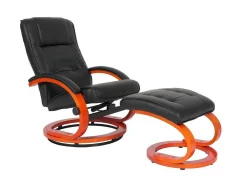 Aprilia Relaxfauteuil Met Kruk, Zwart