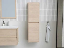 Badkamerkolom - Eikenfineer - L30 X B35 X H120 Cm - Enosea