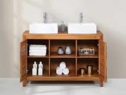Badkamermeubel Van Acaciahout Met Enkele Wastafel - 130 Cm - Pulukan