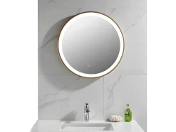Badkamerspiegel Rond Met Led-Verlichting Numea - L60 X H60 Cm - Goudkleurig