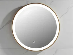 Badkamerspiegel Rond Met Led-Verlichting Numea - L60 X H60 Cm - Goudkleurig