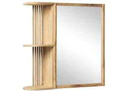 Badkamerwandkast Van Teak Met Spiegel En Nissen - Naturel - Cimahi