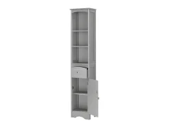 Badkamerzuil - H 170 Cm - Met 1 Lade En Verstelbare Planken - Grijs