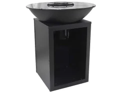 Barbecue Plancha Brasero Op Houtskool Met Opbergruimte 80 X 80 X 96 Cm, Zwart - Ignos