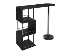 Barmeubel Aliseto - Mdf En Verchoomd Metaal - Zwart