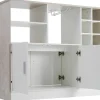 Barmeubel, Laag Dressoir Met Opbergruimte - Mdf - Eigentijdse Stijl - Kleuren: Grijs En Wit