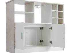 Barmeubel, Laag Dressoir Met Opbergruimte - Mdf - Eigentijdse Stijl - Kleuren: Grijs En Wit