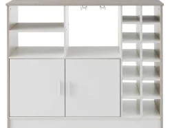 Barmeubel, Laag Dressoir Met Opbergruimte - Mdf - Eigentijdse Stijl - Kleuren: Grijs En Wit
