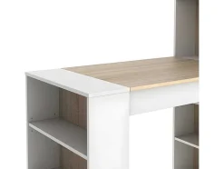 Barmeubel Met Opbergruimtes - Mdf - Naturel En Wit - Skarn
