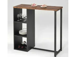 Barmeubel Morena - Metaal En Mdf - Blad Walnoteneffect