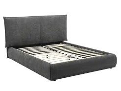 Bed 160 X 200 Cm - Ribfluweel - Antraciet - Sonetri