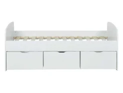 Bed Louane Met 2 Lades En 1 Opbergruimte - 90 X 190 Cm - Wit
