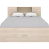 Bed Met Hoofdeinde, Opbergruimte En Lades - 160 X 200 Cm - Eikenkleur - Leandre
