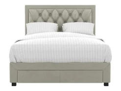 Bed Met Lades - Fluweel Champagnekleur - 140X190 Cm - Leopold
