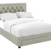 Bed Met Opbergruimte - Stof - Kleur: Champagne - 180 X 200 Cm - Leopold