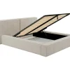 Bed Met Opbergruimte 180 X 200 Cm - Ribfluweel - Beige + Matras - Timano
