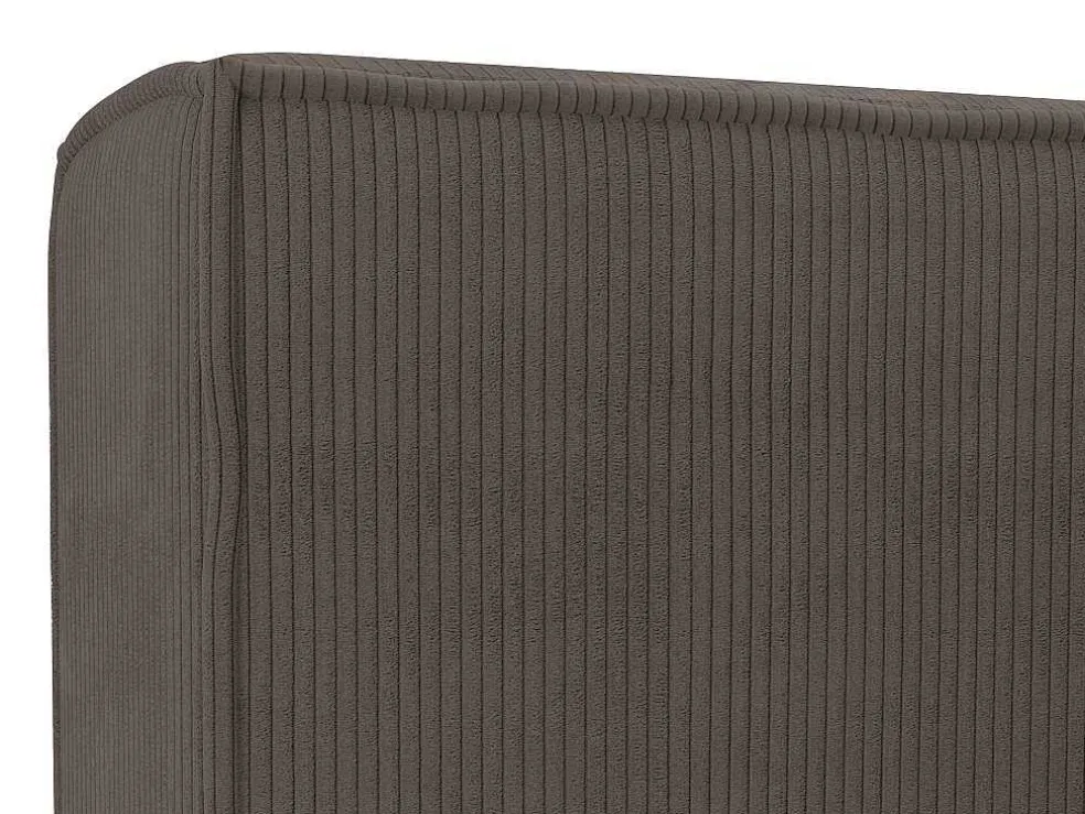 Bed Met Opbergruimte 180 X 200 Cm - Ribfluweel - Taupe + Matras - Timano