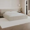 Bed Met Opbergruimte 160 X 200 Cm - Ribfluweel - Beige + Matras - Timano