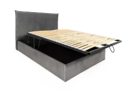 Bed Met Opbergruimte 140 X 200 Cm - Velours - Grijs - Soryo - Van Pascal Morabito