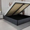 Bedbodem Met Opbergruimte 140 X 190 Cm Van Grijs Velours - Sethi Van Dreamea