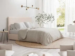 Bedhoofd 180 Cm - Ribfluweel - Beige - Ambrilia
