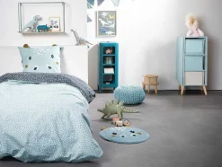 Bedlinnen Voor Kinderen In Katoen Met 57 Draden/Cm - Dekbedovertrek 140 X 200 Cm + 1 Kussensloop - Blauw - Talary