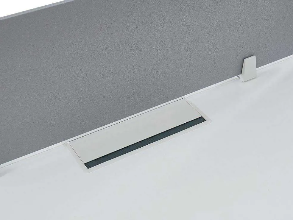 Benchbureau Voor 4 Personen - Wit - L140 Cm - Met Afscheidingen - Downtown