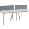 Benchbureau Voor 4 Personen - Wit - L120 Cm - Met Afscheidingen - Downtown