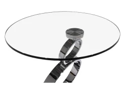 Bijzettafel Joline - Transparant Gehard Glas En Stalen Voet