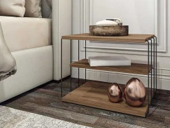 Bijzettafel Met 1 Plank - Licht Naturel En Zwart - Brilena