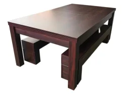 Biljarttafel 7 Voet Blauw Converteerbaar Met Banken Theti