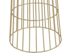 Bloembak Met Draadstructuur Van Metaal - D30 X H71 Cm - Goudkleurig - Cemoro
