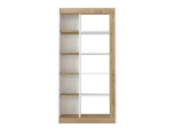 Boekenkast Met 10 Nissen - Licht Naturel En Wit - Silomai