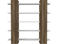 Boekenkast Met 5 Planken - Naturel En Wit - Zoryn