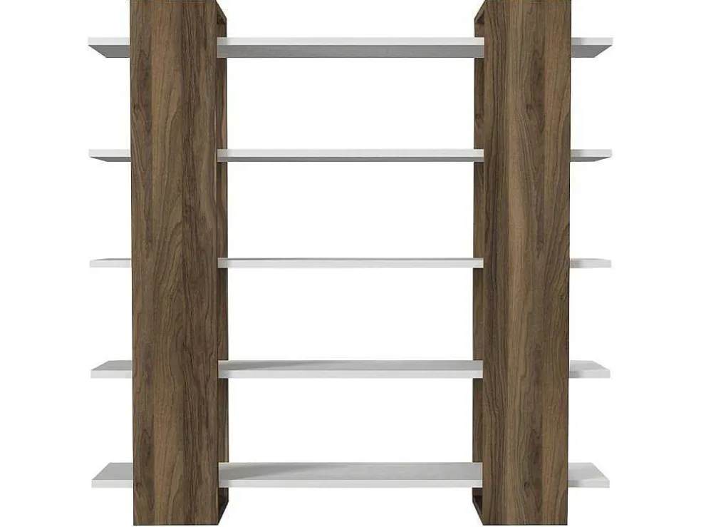 Boekenkast Met 5 Planken - Naturel En Wit - Zoryn