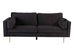 Boom Bank 3 Persoons Velours Zwart.