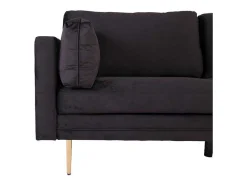 Boom Bank 3 Persoons Velours Zwart.